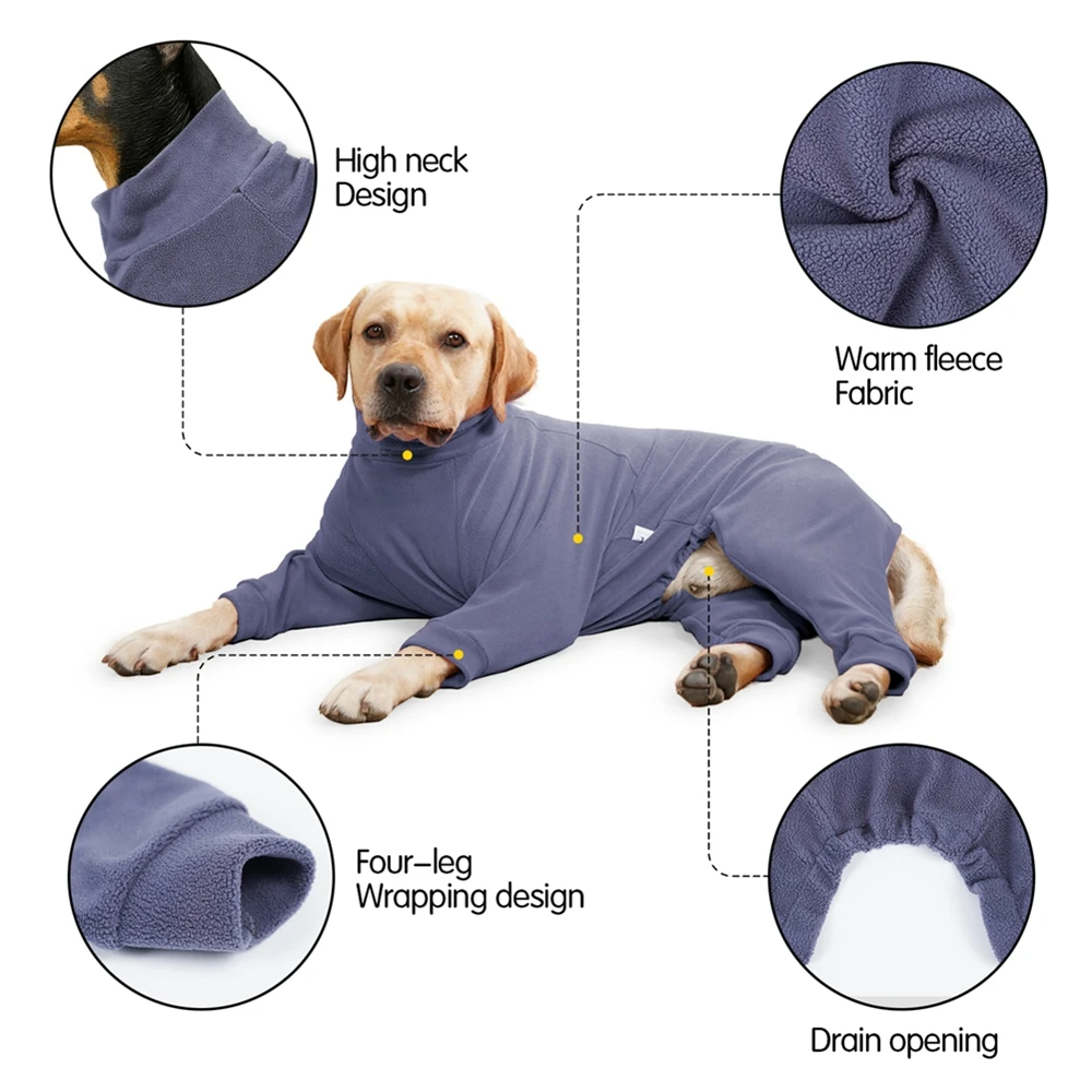 Pijamas cálidos de invierno para perros, ropa para perros medianos y grandes, pijamas elásticos para mascotas, disfraz de Labrador, abrigo Doberman - imagen 4