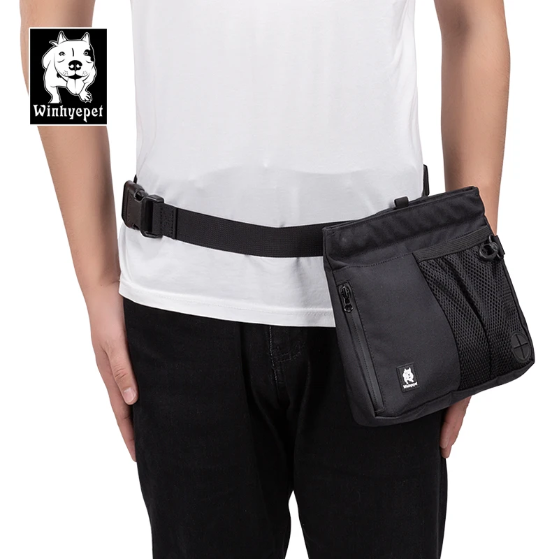 Winhyepet-bolsas de entrenamiento para perros, contenedor de comida para aperitivos, recompensa, alimentador de cintura interactivo con Clip ajustable, cinturón de cintura - imagen 5