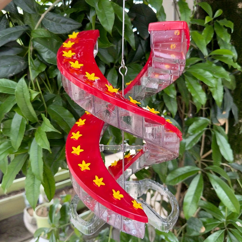 Comedero para colibríes en espiral, comedero para pájaros al aire libre a prueba de fugas con Base transparente, diseño fácil de limpiar para decoración de jardín y Patio - imagen 3