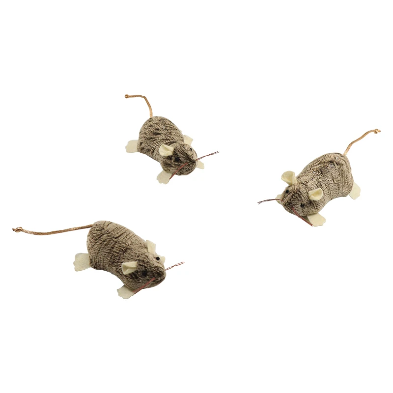 Juguete de peluche de ratón marrón para gato con función de comida con fugas, juego interactivo para mascotas - imagen 4