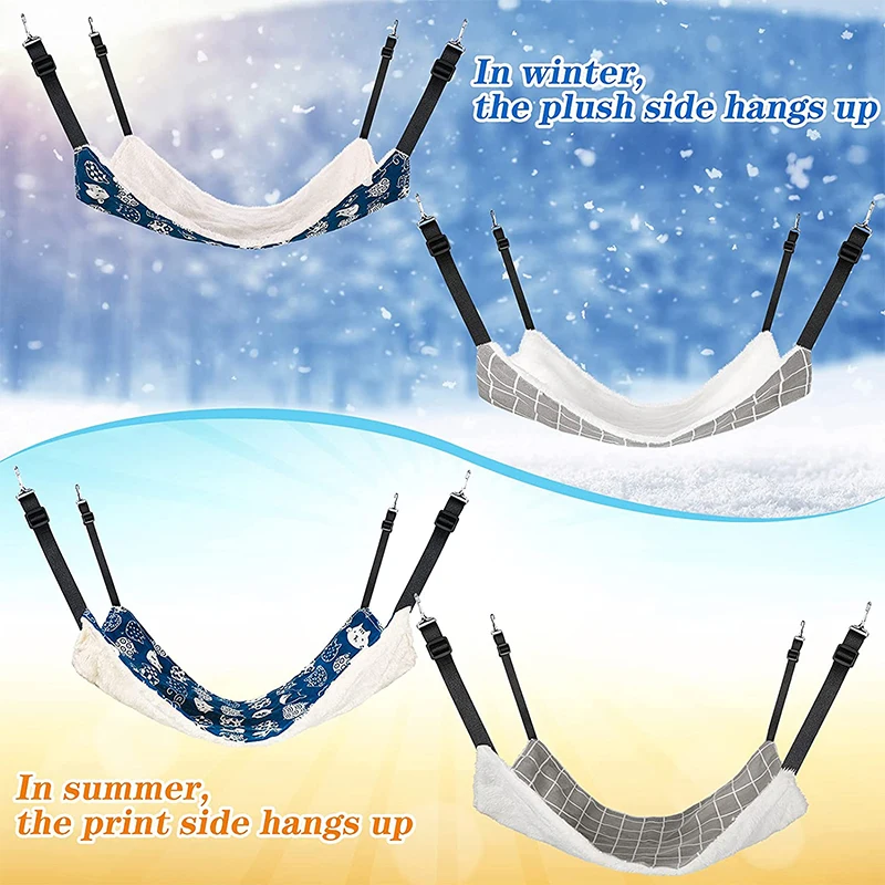 Hamaca colgante para gatos con correas ajustables, jaula para mascotas de doble cara, cama colgante, almohadilla para dormir para animales pequeños y mascotas - imagen 3