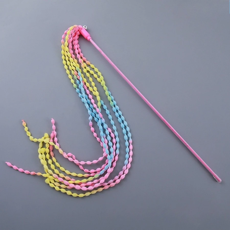 Varita para gatos con borlas de colores y cintas arcoíris - imagen 5