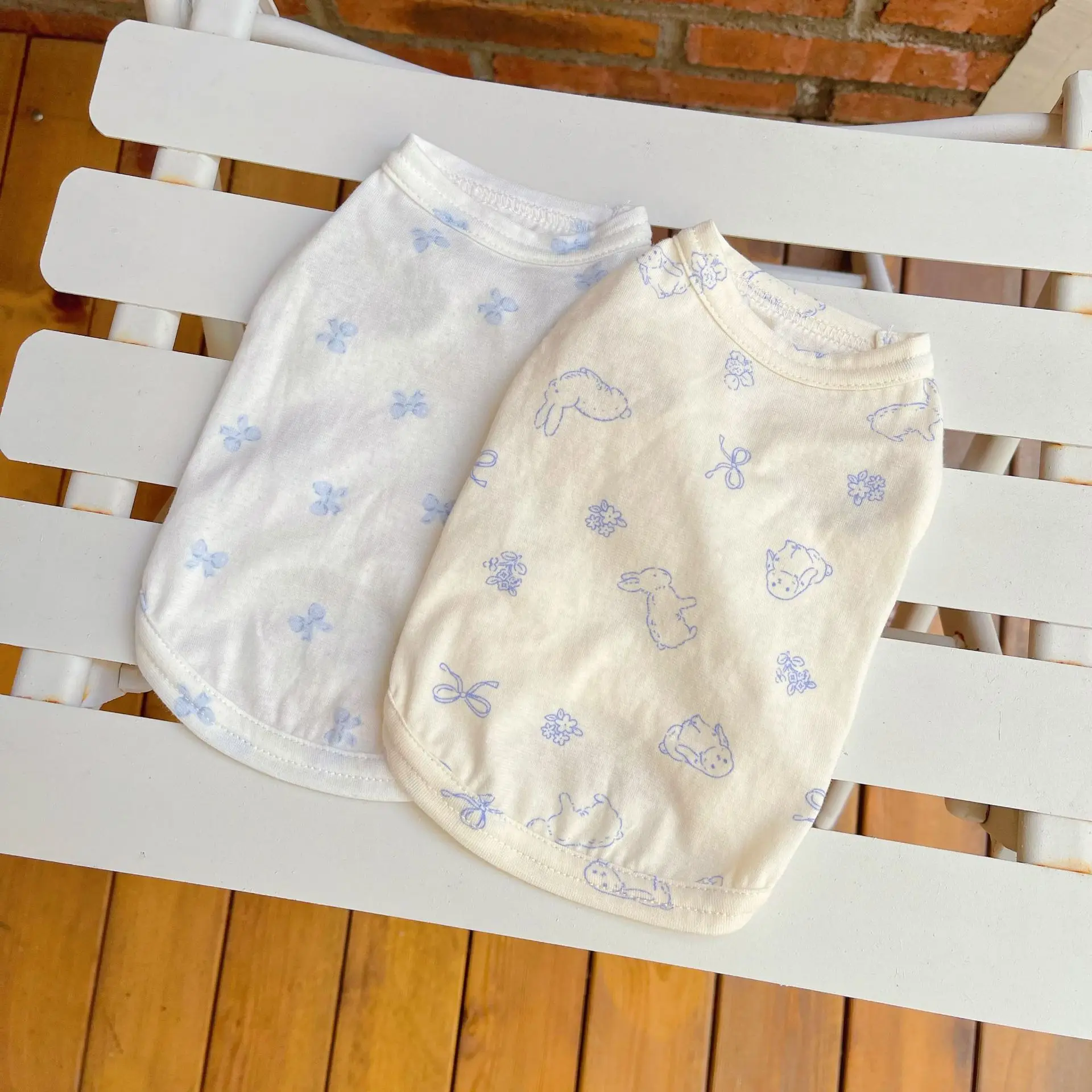 Ropa para mascotas, ropa para perros y gatos, ropa para padres e hijos, ropa de dormir fina de algodón para el hogar, chaleco de oso de peluche, chaleco refrescante para perros - imagen 4