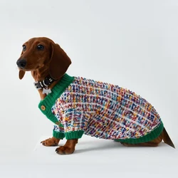 Suéter de invierno para perros salchicha con botones