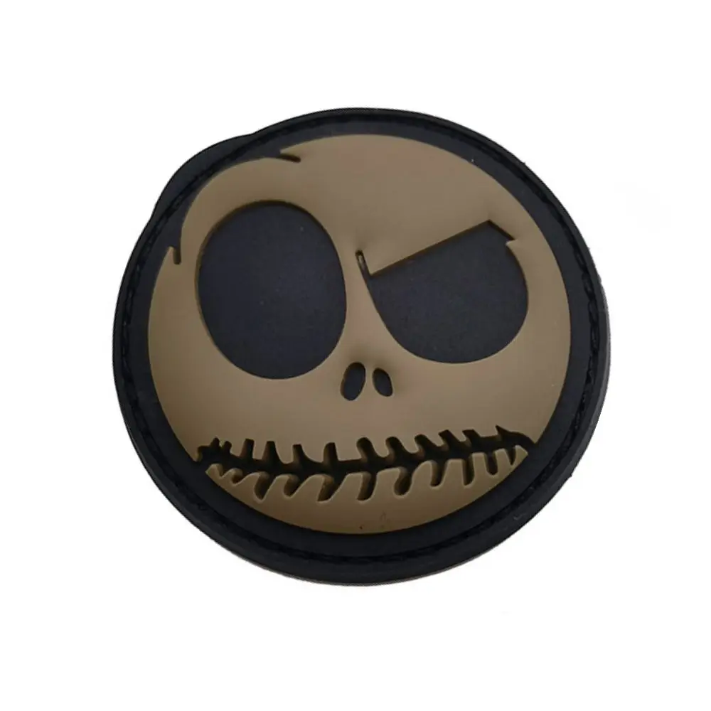 Parche de PVC 3D con sonrisa malvada, insignia de brazalete, calcomanía adhesiva, apliques decorativos, parches de goma tácticos sonrientes - imagen 3