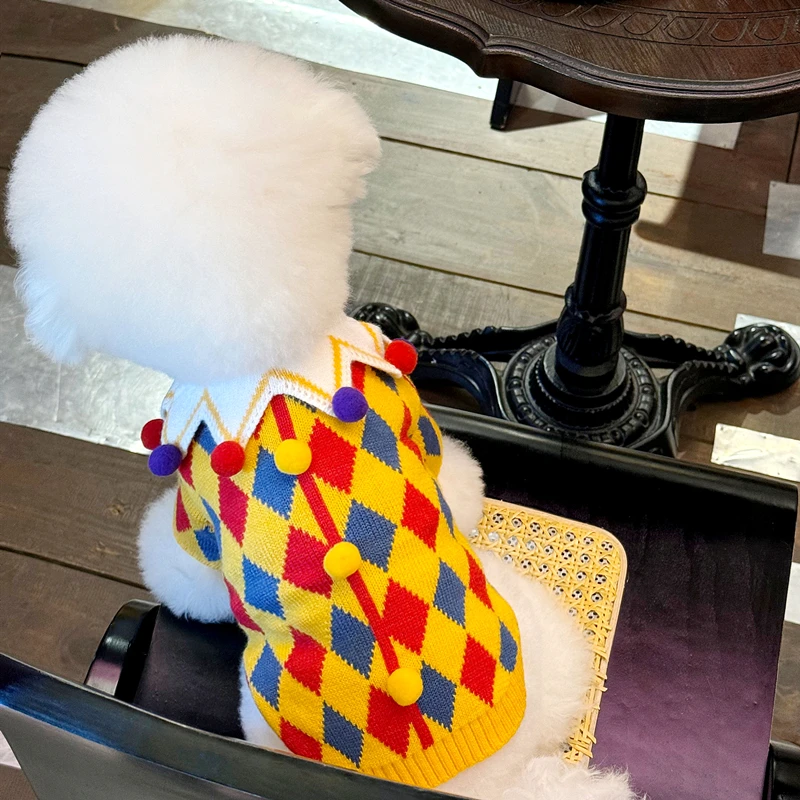 Ropa cálida de invierno para perros, suéter para perros, bonito abrigo para cachorros Palid, ropa para Chihuahua Bichon Yorkie, conjunto de suéteres y sombrero, disfraz para perros - imagen 3