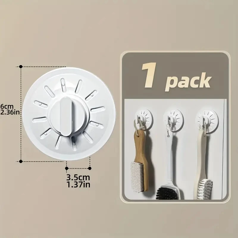 Gancho adhesivo multiusos de 6 garras sin taladro 360 °   Gancho de pared giratorio para cocina, baño, toallas, capacidad para 5 kg de fácil instalación - imagen 5