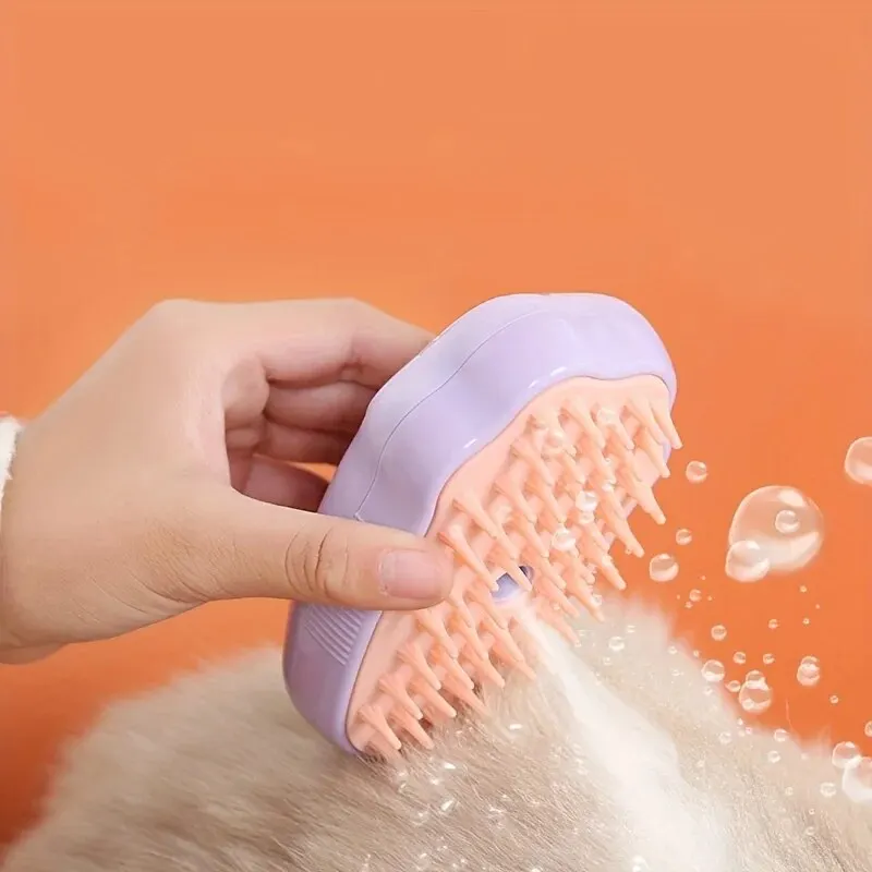 Peine de belleza de vapor para mascotas de colores, pelo flotante limpiable, elimina el pelo enredado, No es necesario tomar una ducha, Universal para gatos y perros - imagen 2