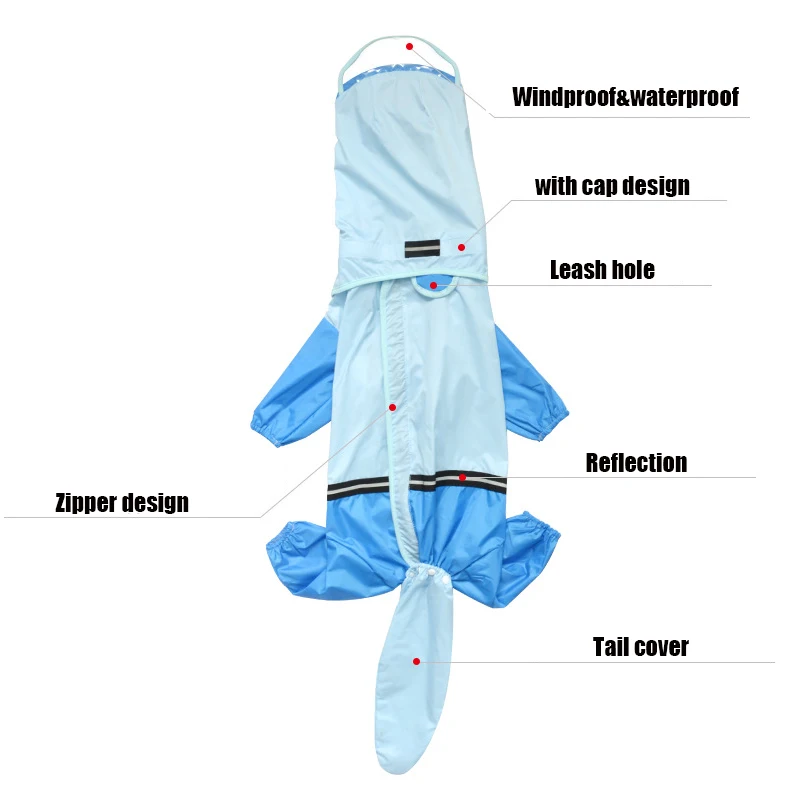 Chubasquero reflectante para perros, ropa para mascotas, mono impermeable, Chaqueta resistente al agua, suministros para mascotas - imagen 2