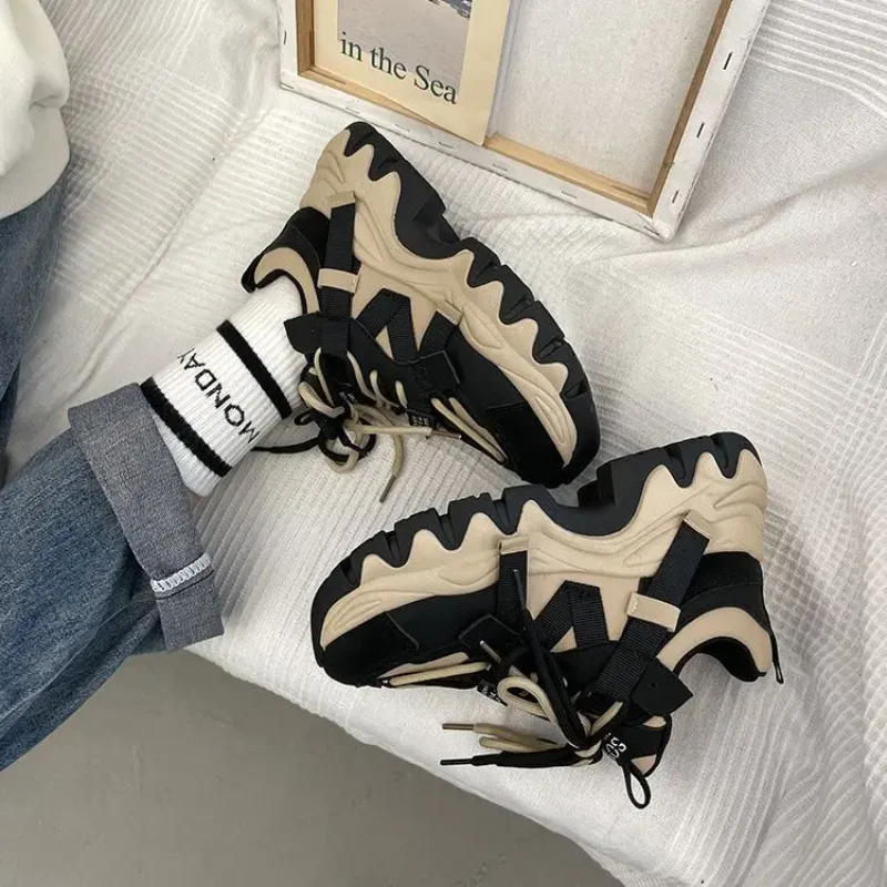 Zapatos de mujer, zapatillas de deporte, zapatos de plataforma, zapatillas de deporte para mujer, zapatos de diseñador, suela gruesa, explosivo, calle, papá, zapato para niña - imagen 4