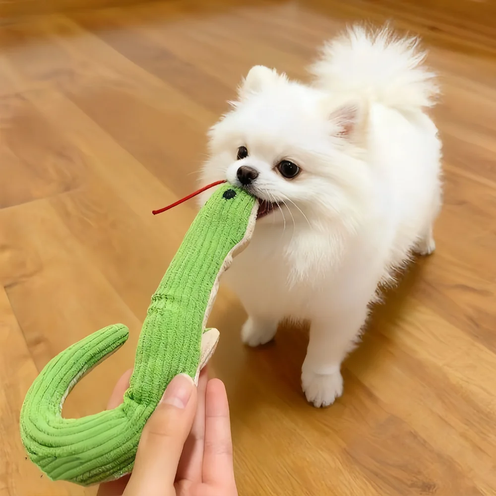 Juguete para perros serpiente de peluche con cuerda y sonido