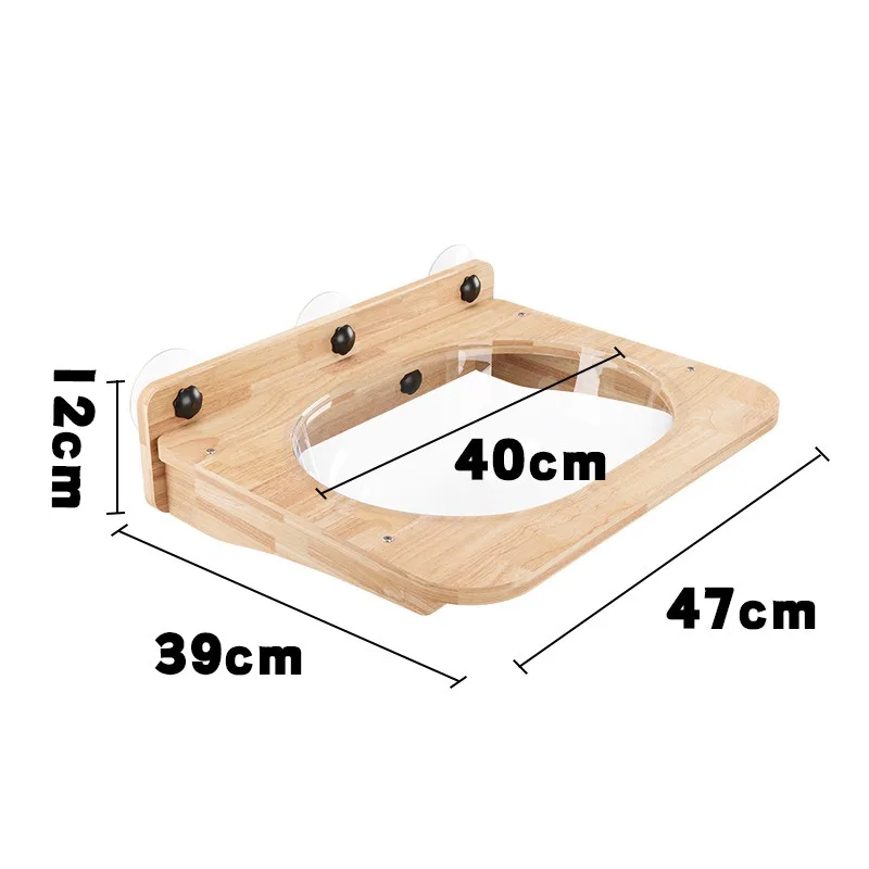 Cama para gatos de madera maciza montada en la pared, poste rascador para escalar, fijación con ventosa, plataforma de salto para gatitos, producto para escalar mascotas en casa - imagen 4