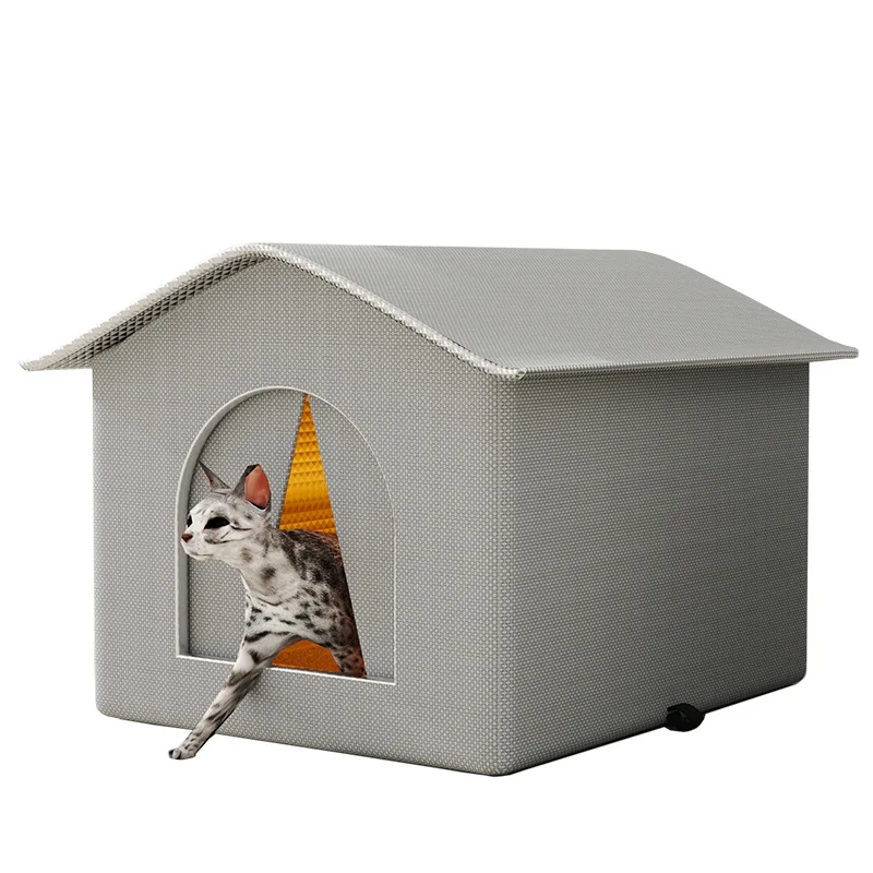 Casa para perros y gatos callejeros, impermeable, para exteriores, invierno, cálida, cueva para mascotas, camas para dormir, hogar, plegable, lavable para perros pequeños, suministros para cachorros