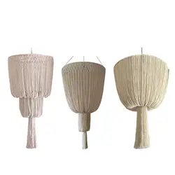 Pantalla tejida de repuesto, pantalla de lámpara de macramé, cubierta de luz colgante, pantalla de luz colgante