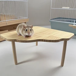 Escalera de madera para hámster, plataforma, tabla de saltar, parque infantil, juguete de escalada para hámster, escaleras para mascotas pequeñas, accesorios para jaula de hámster, 1 ud.