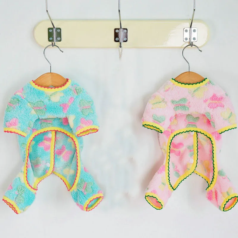 Ropa para perros, disfraz de invierno de lana azul y rosa para perro, mono, pijama, traje, monos para cachorros de perro salchicha, mono todo en uno - imagen 3