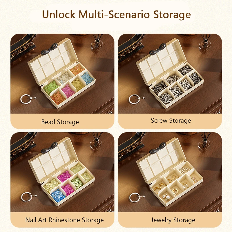 Exquisito joyero portátil pequeño • Organizador antideslustre para collares/pendientes • Estuche para accesorios de anillos multifuncional - imagen 5