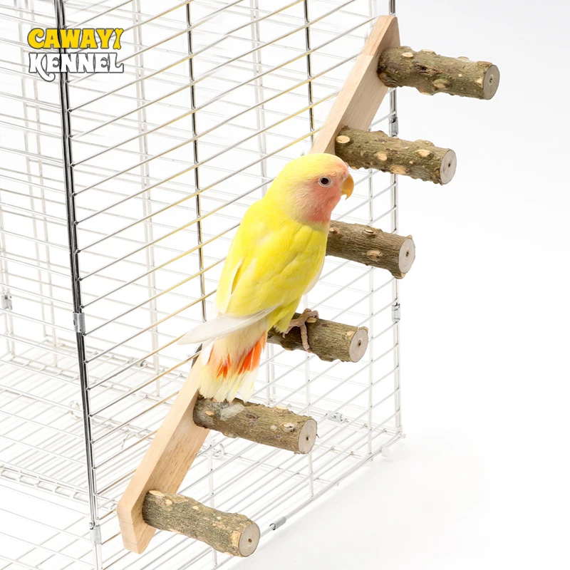 Escalera de madera de 4/6 escalones para mascotas, juguete interactivo para loros y pájaros, jaula para hámster, palo de molienda divertido, juguete de escalada, accesorios para pájaros