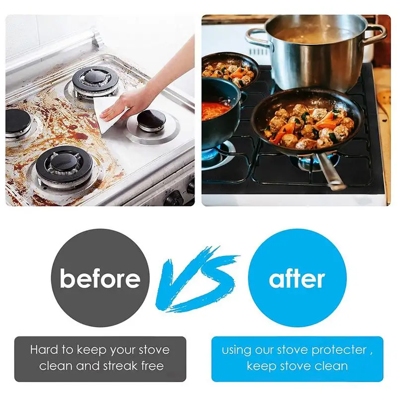 Protector de estufa reutilizable, cubiertas de estufa de espesor superior para quemadores de Gases, guardián de cocina - imagen 2