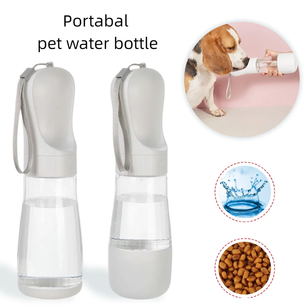 Botella de agua portátil 2 en 1 para perros con contenedor de comida para perros pequeños y grandes, cuenco para beber al aire libre, suministros de Golden Retriever