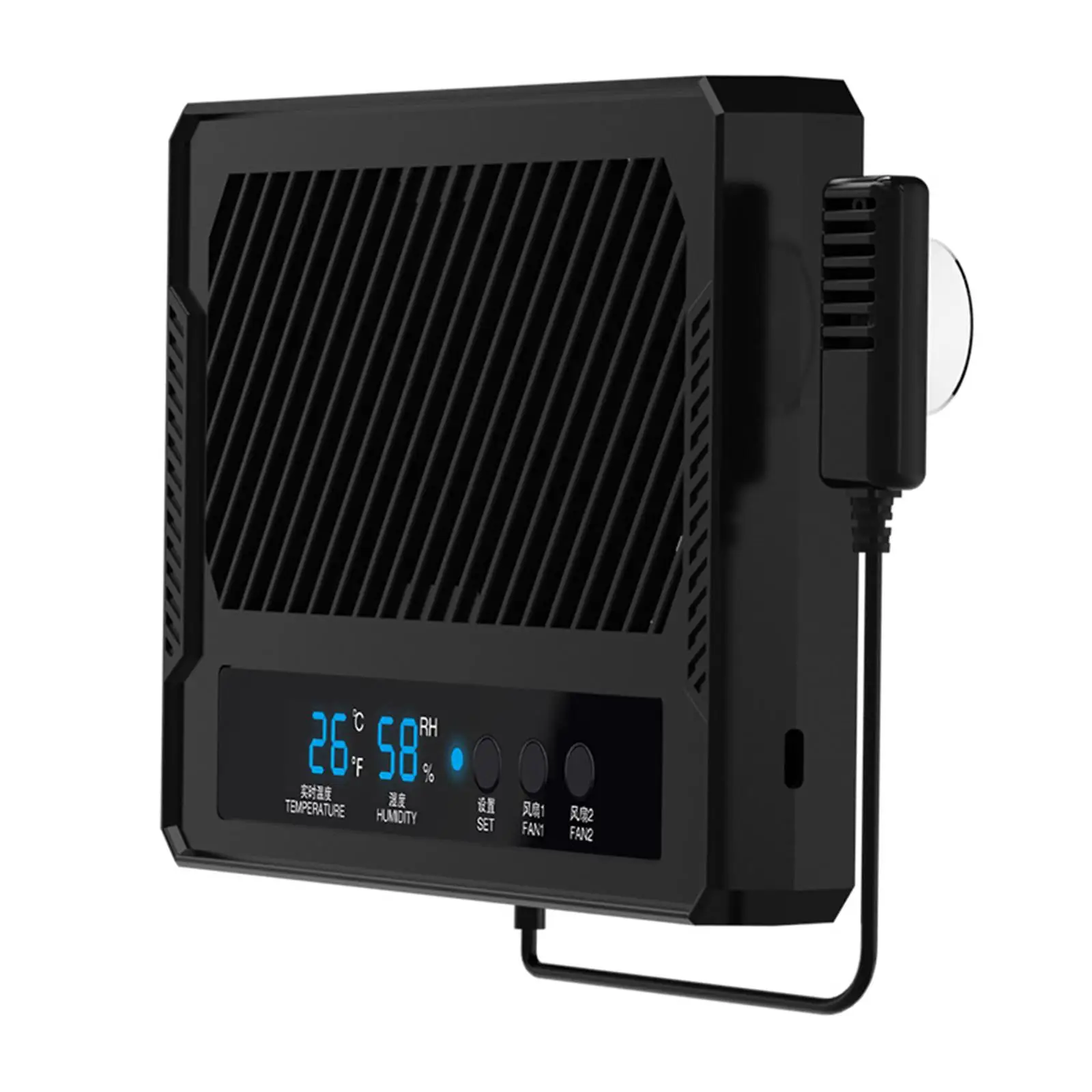 Ventilation Fan for Reptile Enclosure Digital Humidity Controller Double Fan