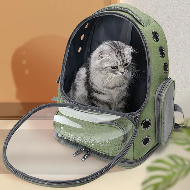 Bolsa transportadora transparente para mascotas, bolso de viaje al aire libre para gatos, mochila con cápsula espacial, bolso de hombro doble transpirable para perros y gatos - imagen 5