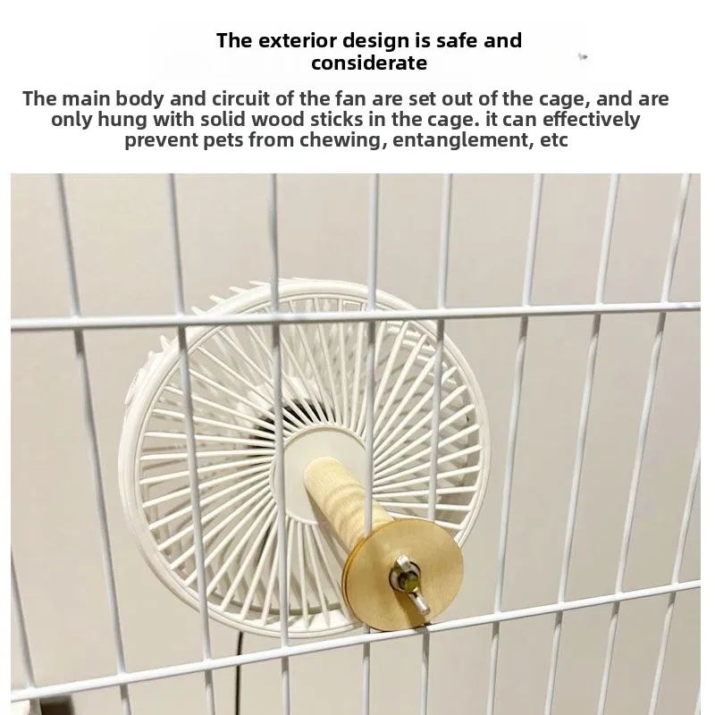 Ventilador de conejo, suministros de refrigeración de verano, soporte para mascotas, Motor sin escobillas, envío de aire fresco, soplado directo, productos para loros, conejillos de indias y gatos - imagen 3