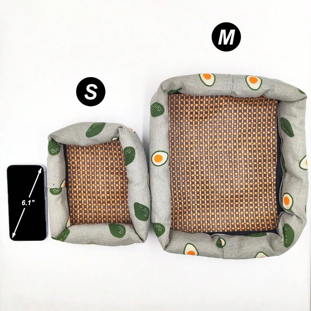 Estera rectangular con estampado para dormir, tapete de ratán para mascotas, animales pequeños, perros, gatos, conejos, ardilla, conejillo de indias, hámster, todas las estaciones - imagen 4