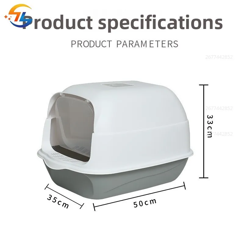 Lavabo de arena para gatos cerrado grande, inodoro extraíble para gatos, bacanas de arena antisalpicaduras para gatos, lavabo de limpieza - imagen 3