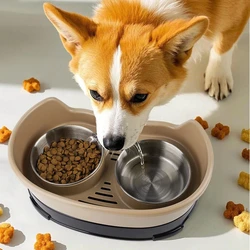 Cuencos de acero para comida y agua - Juego para perros y gatos