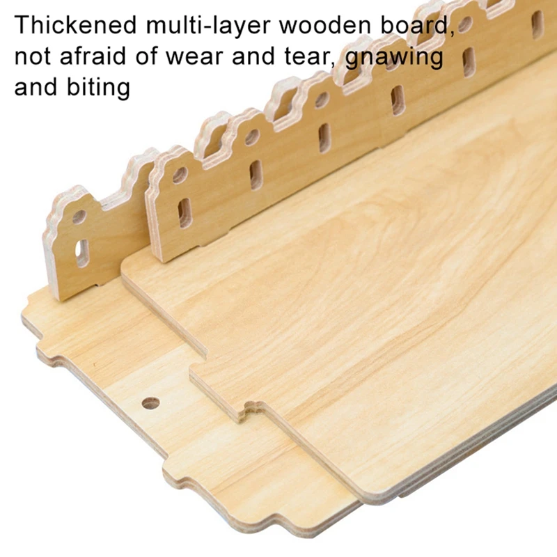 Decoración de hábitat de hámster Plataforma de madera de doble capa con escalera Accesorio de juguete duradero para mascotas para gerbil conejillo de indias y animales pequeños - imagen 5