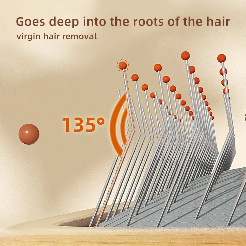 HOOPET-peine para mascotas, limpiador de pelo para perros y gatos, peine con aguja para el pelo flotante, artefacto para tirar del pelo, suministros especiales para anudar - imagen 4