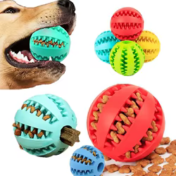 Bola interactiva de goma para perros y gatos – Alimentadora dental
