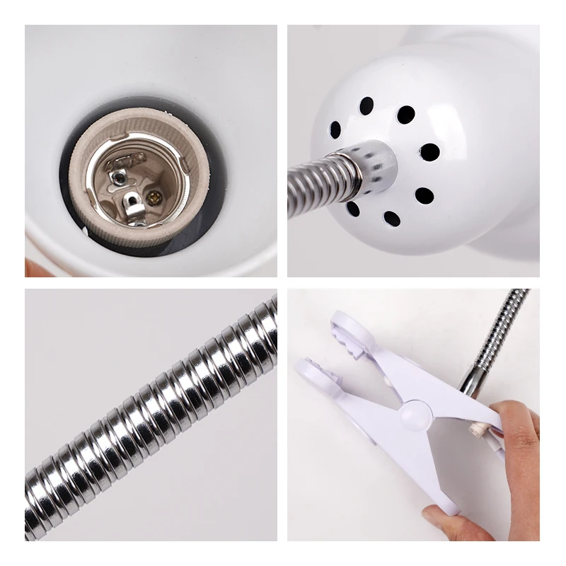 Lámpara de calor para reptiles y mascotas, soporte de lámpara de calefacción E27 de 220V para aves, serpientes, lagartos, tortugas, iluminación de Basking de 25W/50/75W/100W - imagen 4