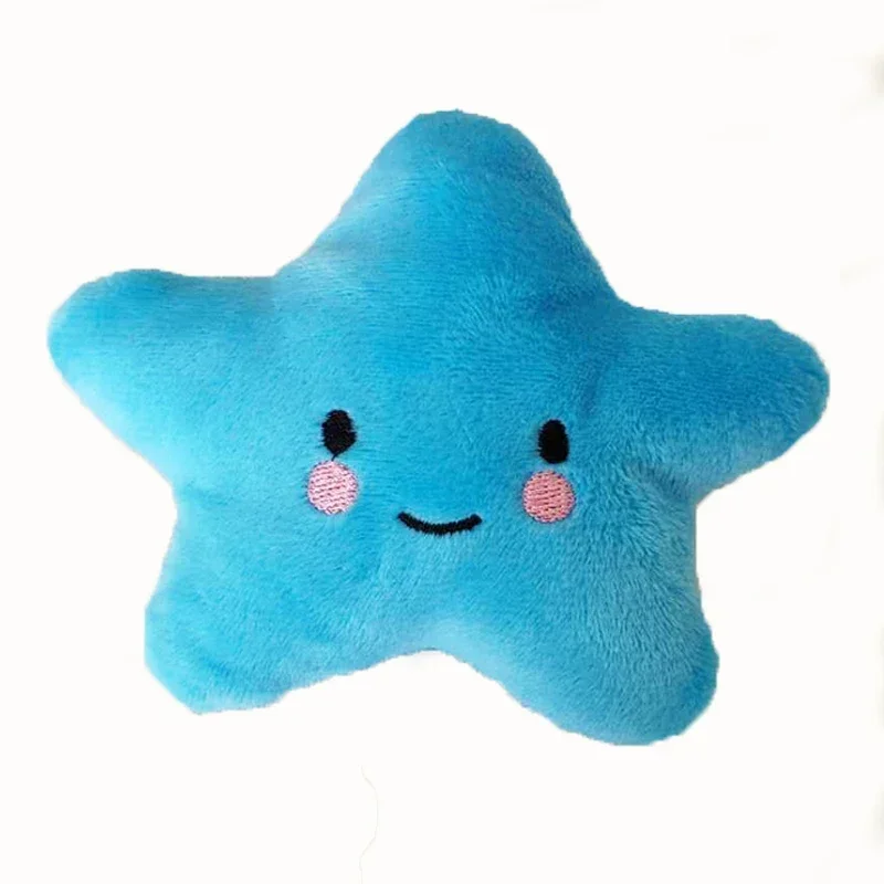 1/2 piezas de juguetes para masticar con chirrido de peluche para cachorros, forma de estrella, resistente a mordeduras para mascotas, perros, masticadores, juego de limpieza de dientes, suministros para perros - imagen 4