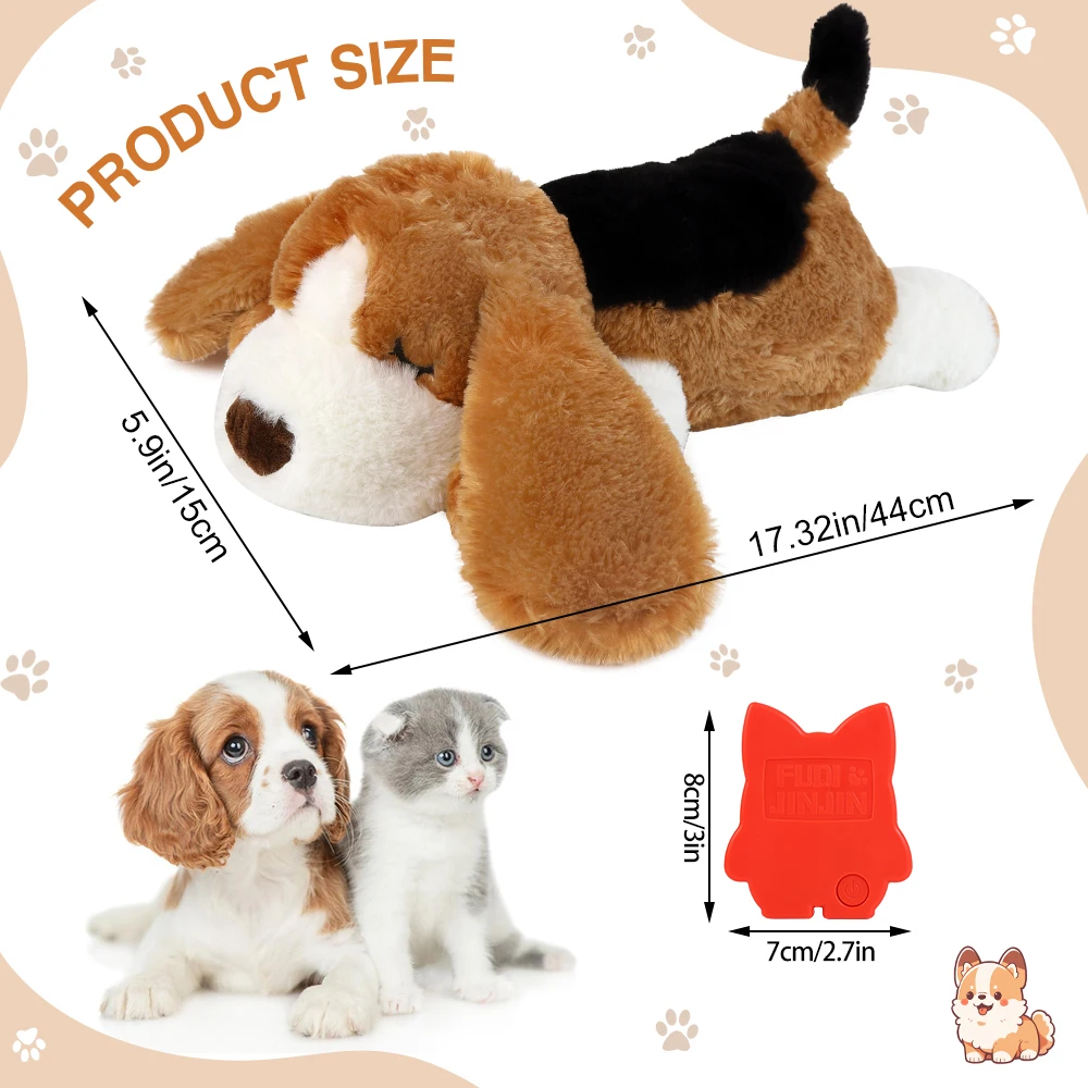 Juguete de latido del corazón del perro del cachorro, juguete interactivo del cachorro del entrenamiento del perrera de la caja de ayuda para el sueño, juguete del perro masticable chirriante para mascotas - imagen 4