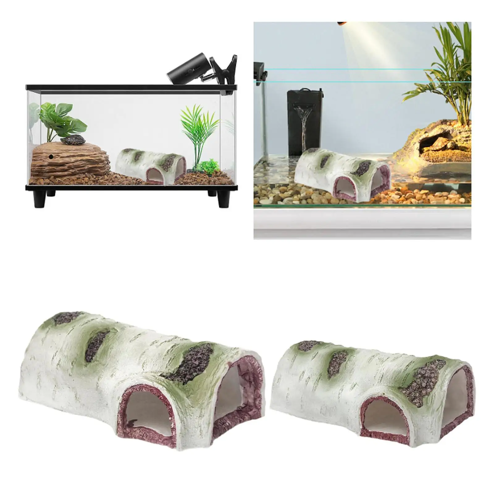 Aquarium Decoration Multipurpose Reptile Hideaway for Turtle Frogs Snake