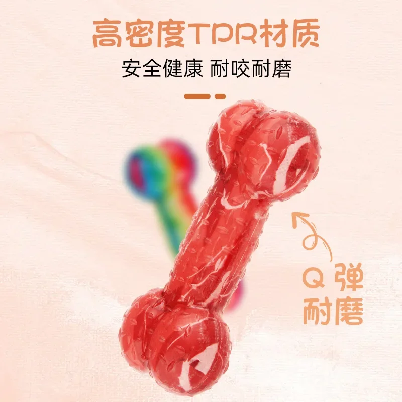 Juguete para perro, sonido, hueso, rechinar los dientes, resistente a las mordeduras, Teddy Golden Retriever Corgi, artefacto para aliviar el aburrimiento, goma TPR - imagen 4