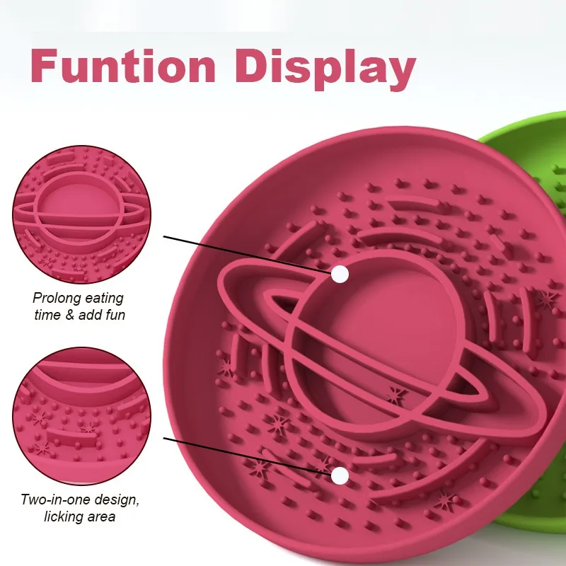 Cuenco de comida lenta para perros, plato para lamer de silicona, ayuda saludable, redondo, antiasfixia, cuenco de comida para mascotas engrosado, productos de entrenamiento para comederos para mascotas