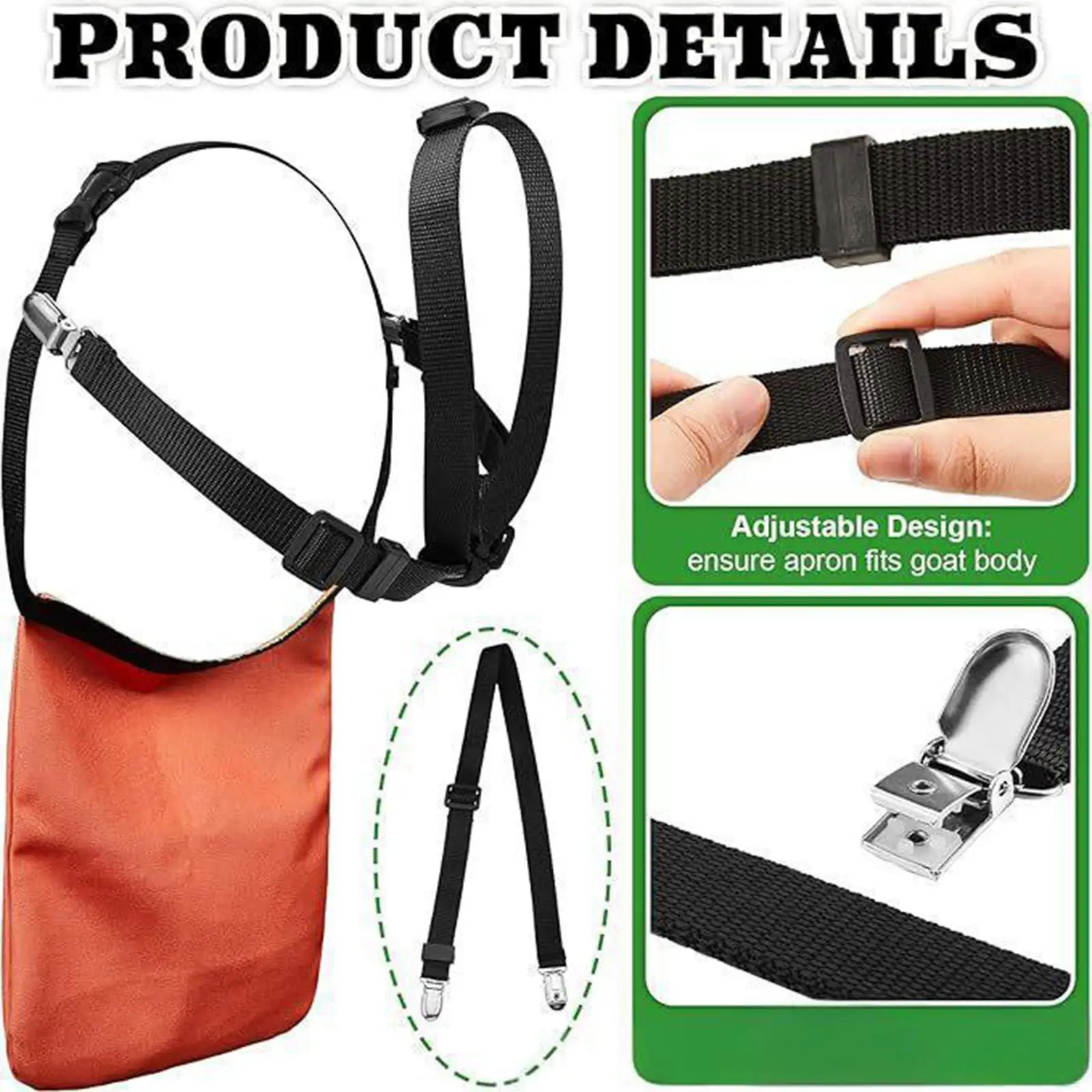 Delantal antirredormir para cabras, correa ajustable, resistente al desgaste, accesorio para ganado, Control de cría, falda para cabras, falda antiacoplamiento - imagen 5
