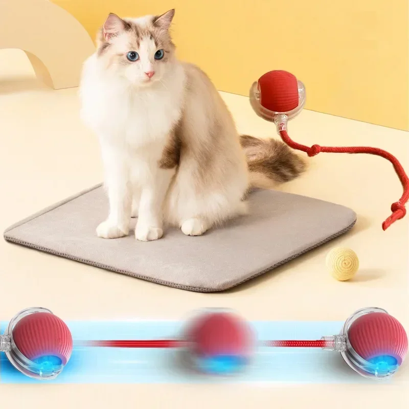 Juguetes interactivos para gatos, pelota rodante eléctrica automática, juguetes para gatos/animales de gatitos, Teaser automático inteligente, recargable por USB - imagen 3