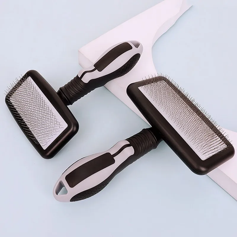 Dog Brush Massage Cat Brush Comfortable Handle Dogs Comb Pet Hair Remover Stainless Steel Combs for Dog Grooming Pet Supplies - imagen 2