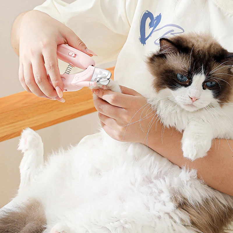 Cortauñas LED para mascotas con luz integrada, corte de uñas fácil y seguro para perros y gatos, agarre cómodo, herramienta cortaúñas suave - imagen 2