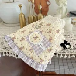 Chaqueta de peluche para perros pequeños – Abrigo floral invernal
