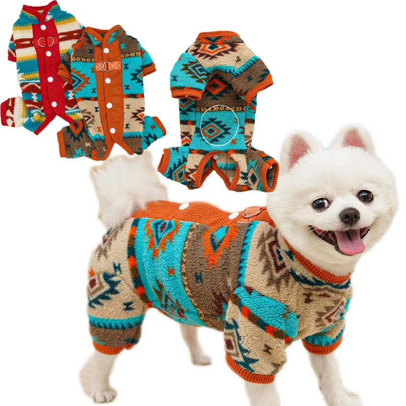 Mono de lana, pijamas de invierno, ropa para el vientre envuelto, ropa para mascotas para perros pequeños, Chihuahua, caniche, cachorro, mono, traje XS
