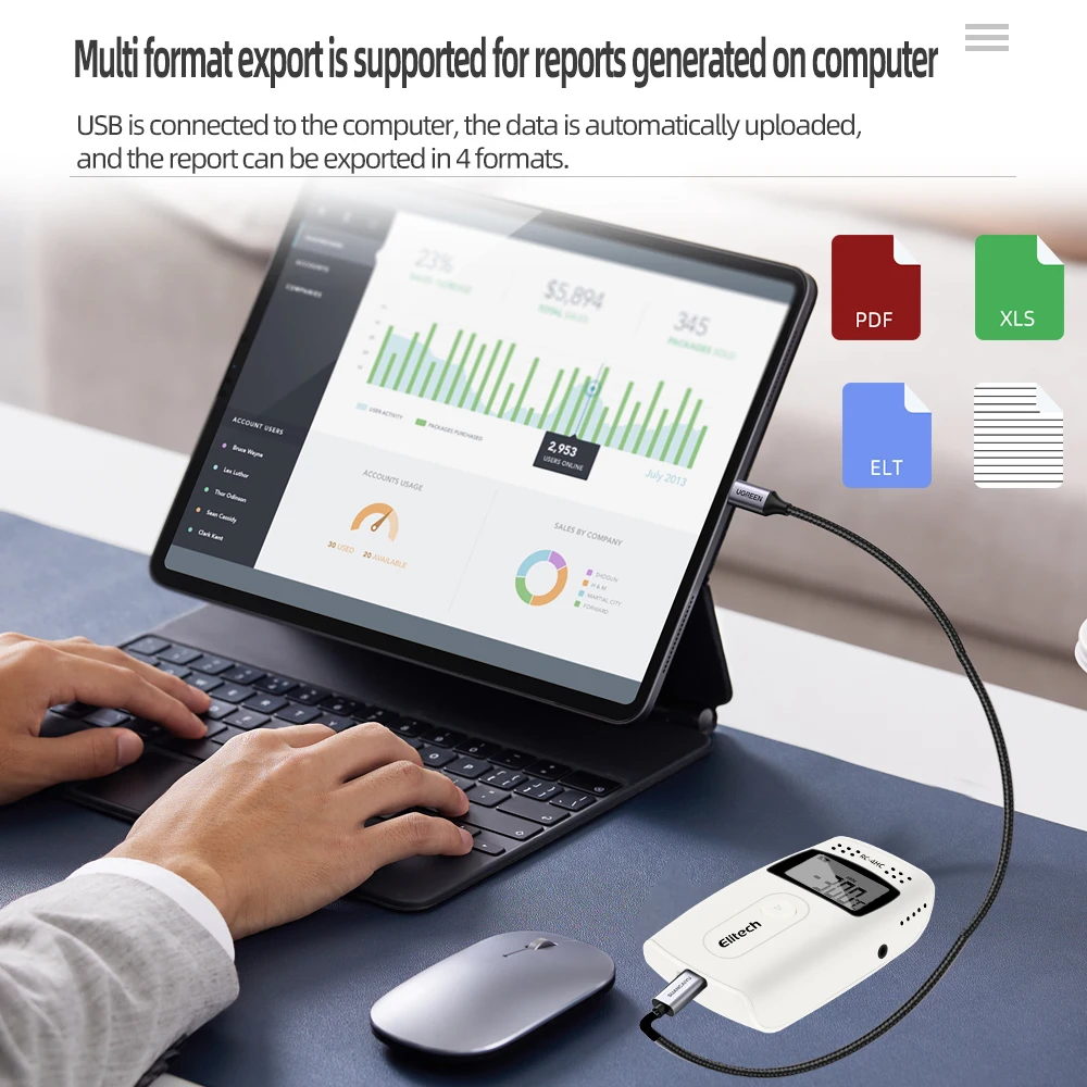 RC-4/RC-4HC Mini registrador de datos de temperatura registrador USB capacidad de 16000 puntos PDF Reporter registrador de temperatura con Sensor NTC - imagen 4