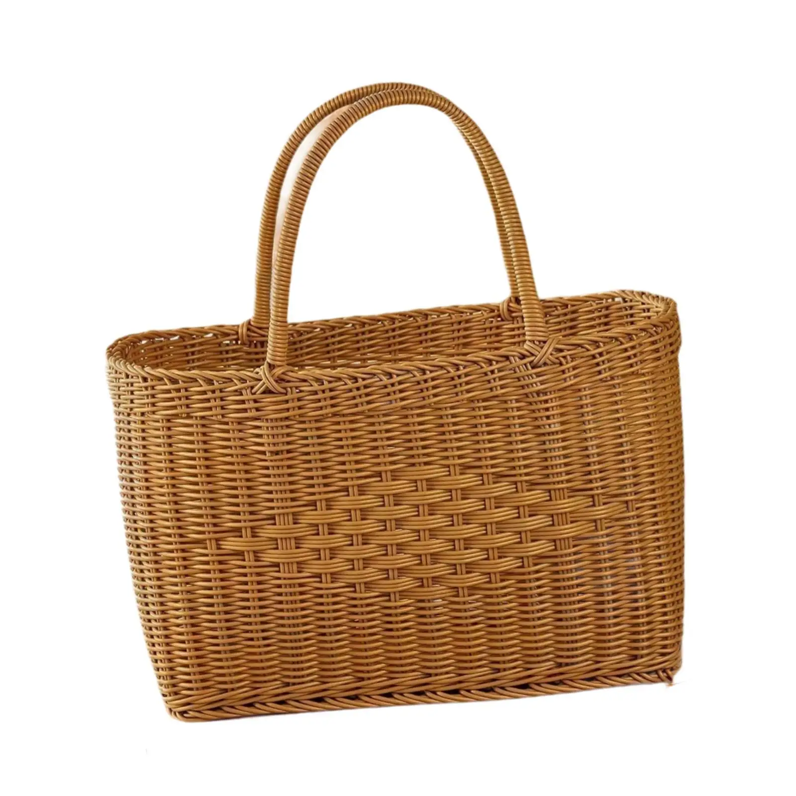 Handwoven Basket Lightweight Portable Balcony Imitation Rattan Flower Basket
