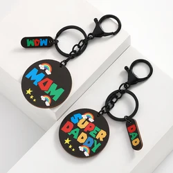 Llavero mamá y súper papá - regalo para dueños de gatos y perros