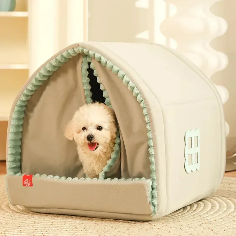 Casa de invierno para perros, camas y muebles para sala de estar, casa cálida para gatos y perros, nido para mascotas, cama para dormir, suministros para mascotas - imagen 4