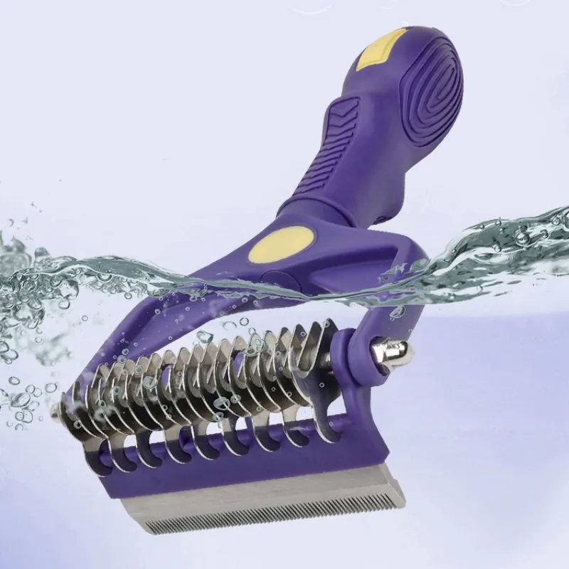 Cuchillo cepillo para perros, peine para perros, peines de doble cara para perros, apertura de nudos para el pelo, cepillo para perros, cuchillo plegable, removedor de pelo para mascotas - imagen 5